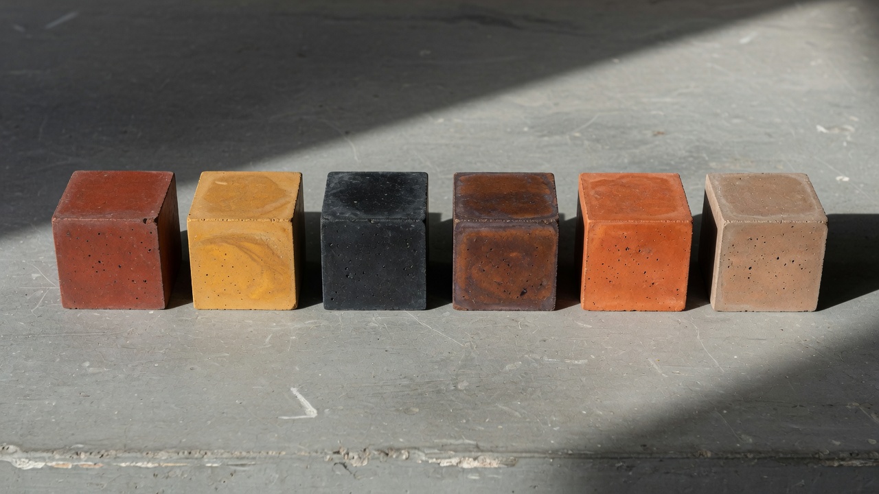 Integral-color concrete sample cubes